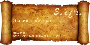 Strauss Áron névjegykártya